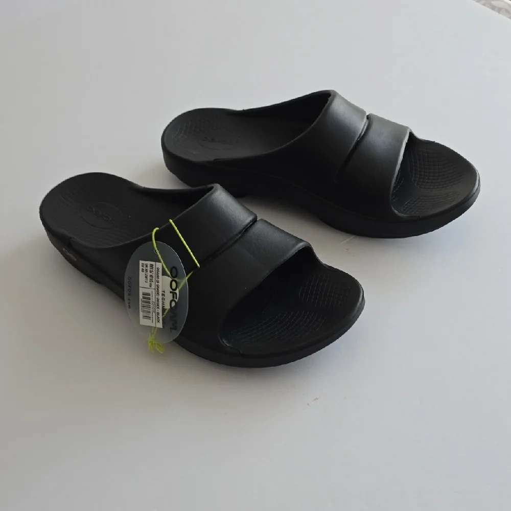 NWT OOFOS Oofoam Ooahh Slide Sandal Unisex Black Size Men 13 Women 15